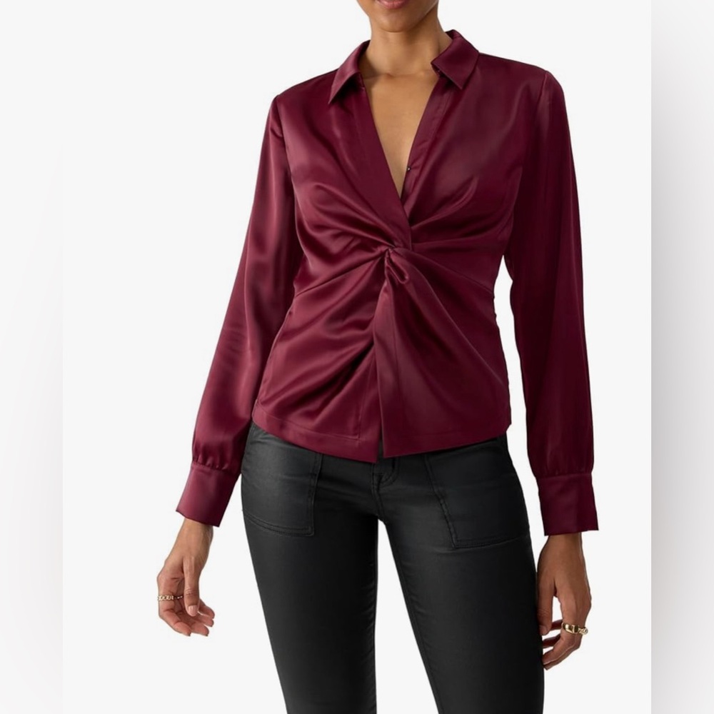 Sanctuary Easy On Me Satin Blouse Small NWT